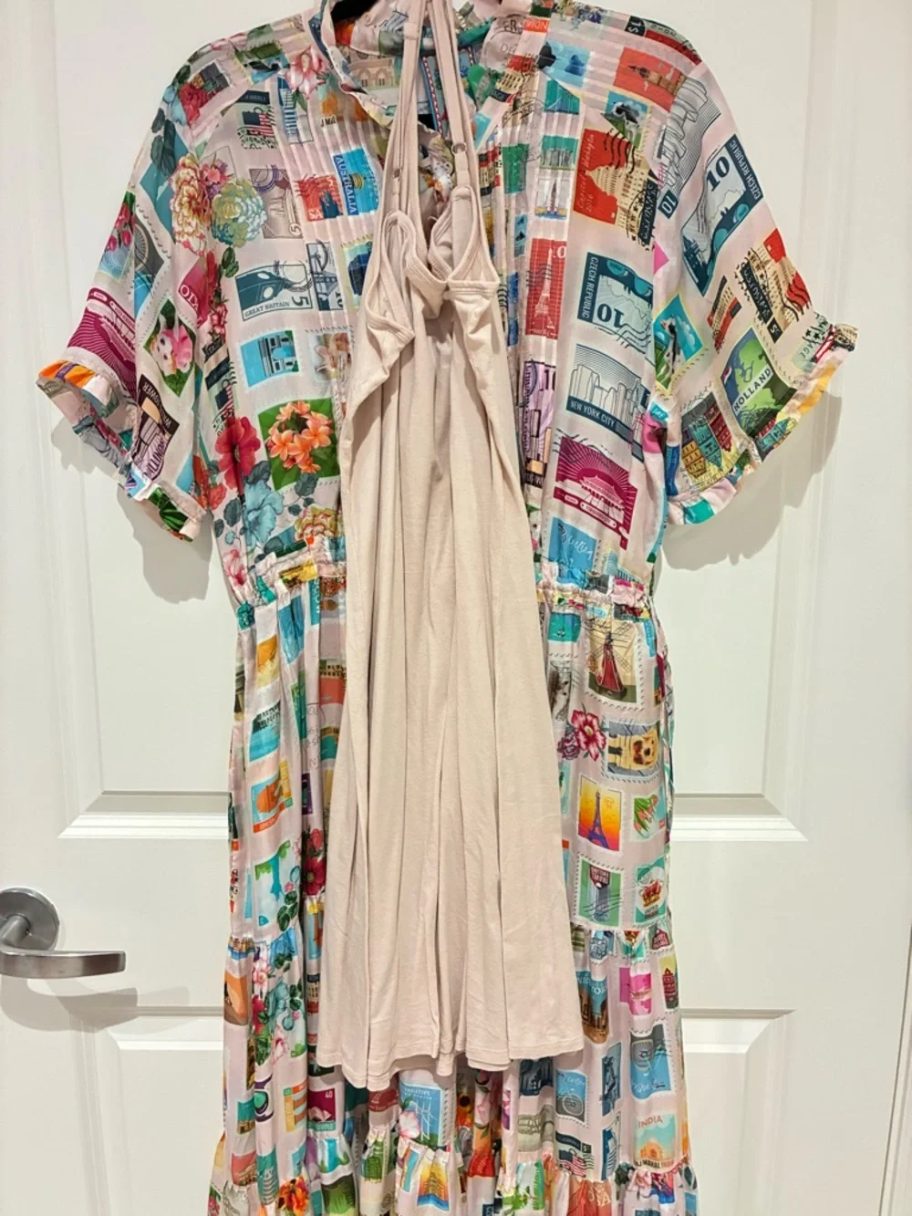 Johnny Was Silk White Multi Floral Postcard Maxi Dress - Picture 8 of 11